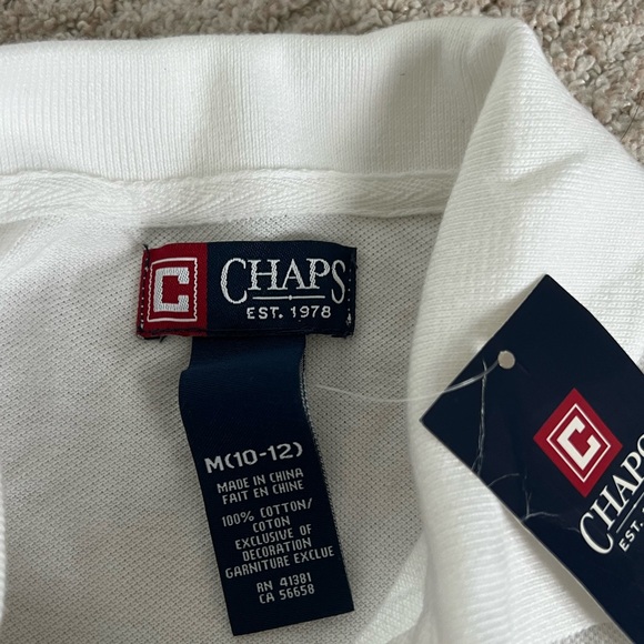 BNWT 100% cotton Chaps polo shirt boys size 10-12 - Picture 2 of 5